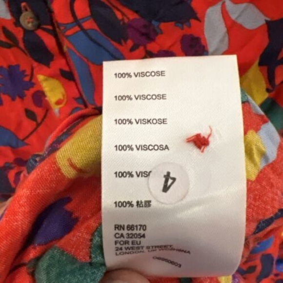 Maeve Blithe Shirt Anthropologie Women 22W Red Floral Fruit Button Front Top A+ - Picture 6 of 6
